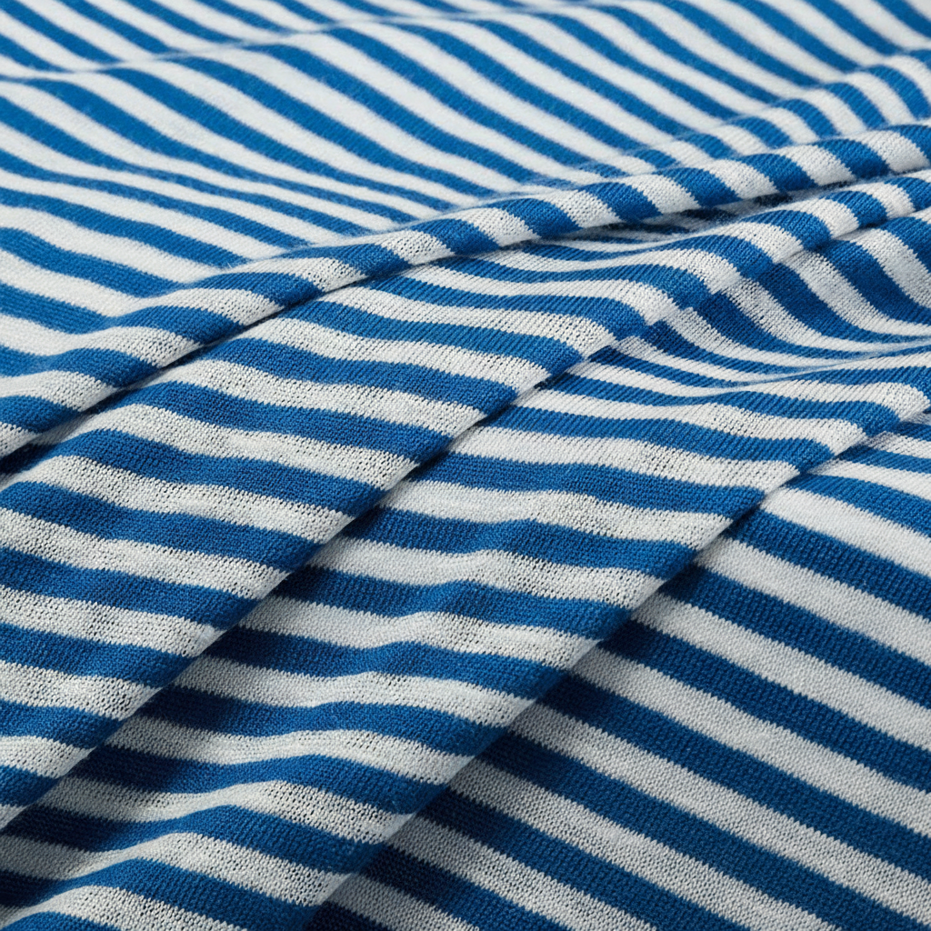 Striped 50%Linen50%Cotton Knit Fabric 170g