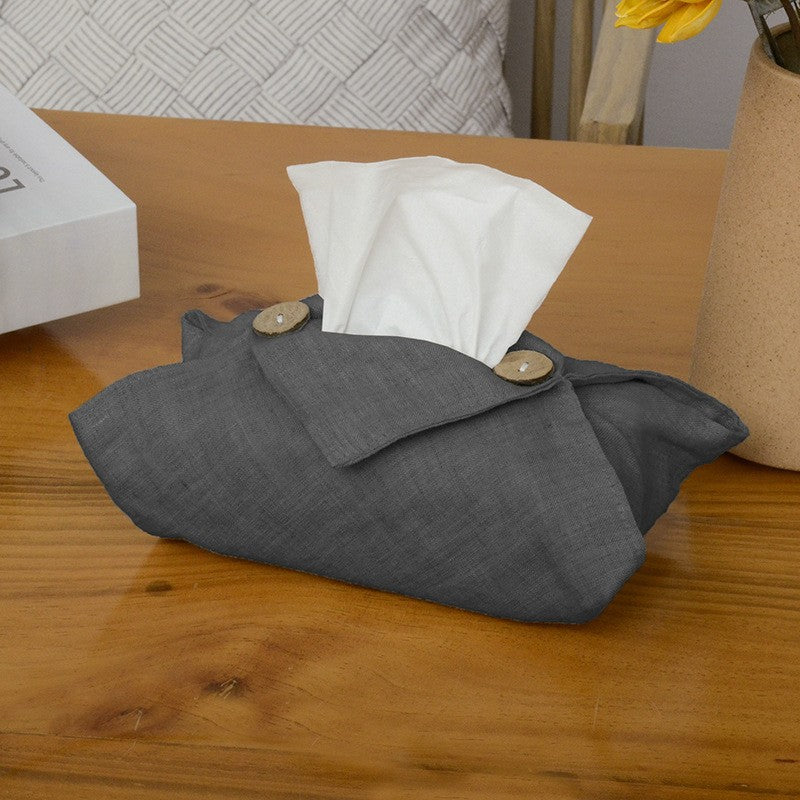 Washed Linen Tissue Box Cover