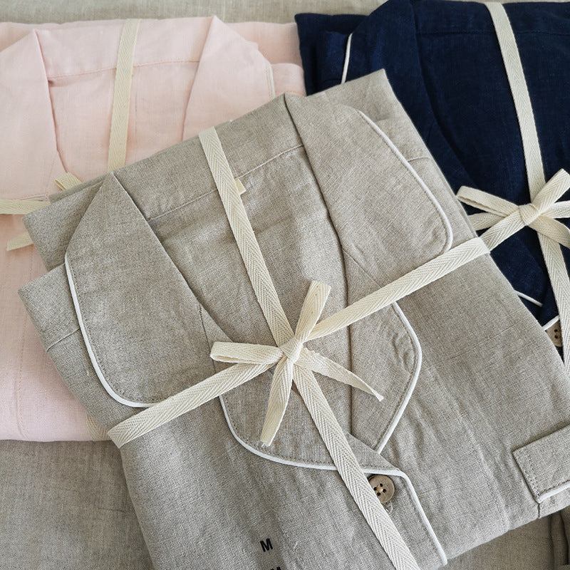 Washed French 100%Linen Pajama Set