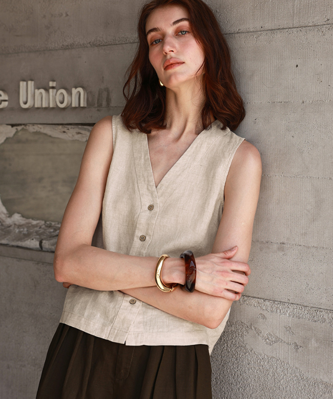 Pure Linen Tailored Vest