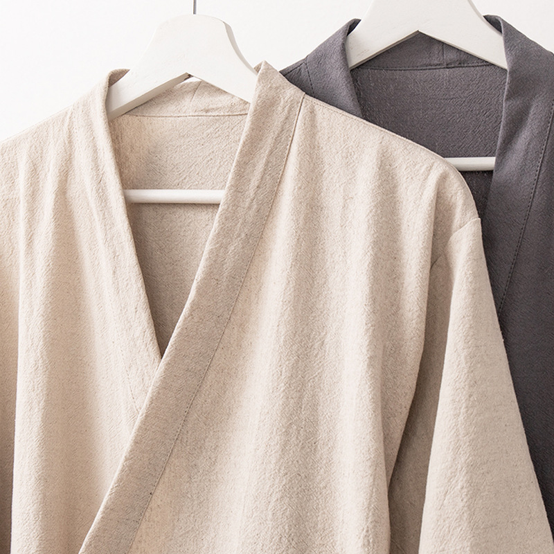 Crossover Robe in Cotton and Linen