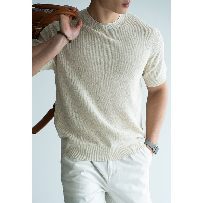 Textured Linen & Lyocell Knit Tee