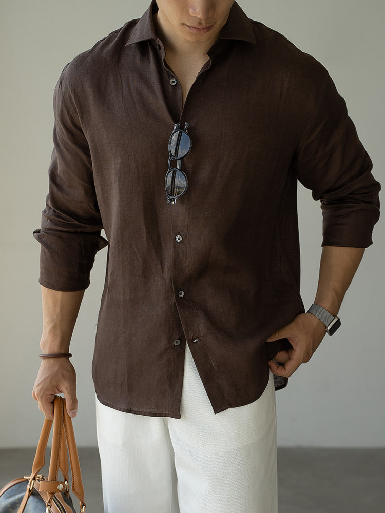 Pure Linen Long-Sleeve Shirt