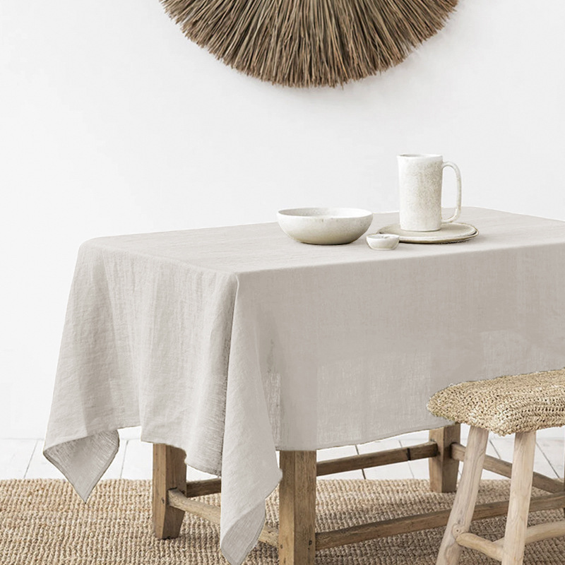 Yarn-Dyed Pure Linen Tablecloth size/color Custom